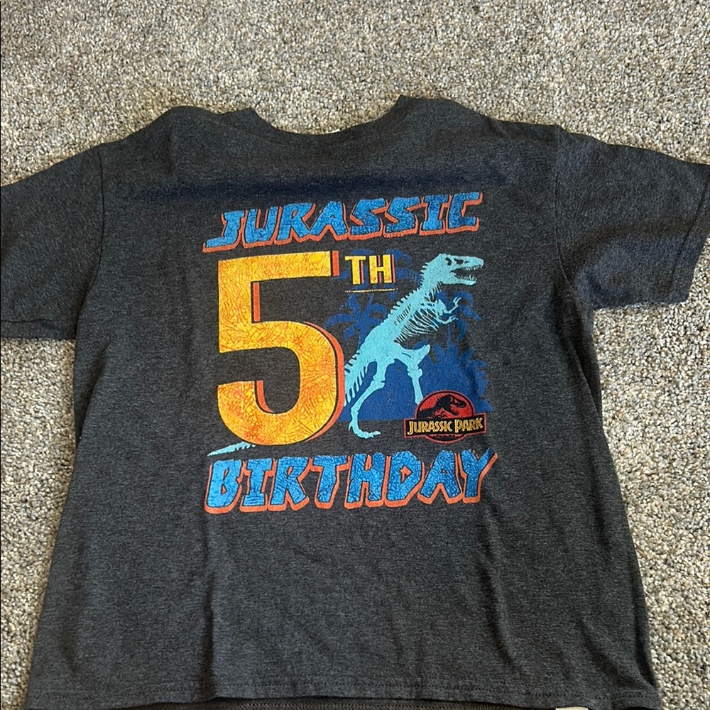 Kids' Gray Birthday Jurassic Park T-Shirt